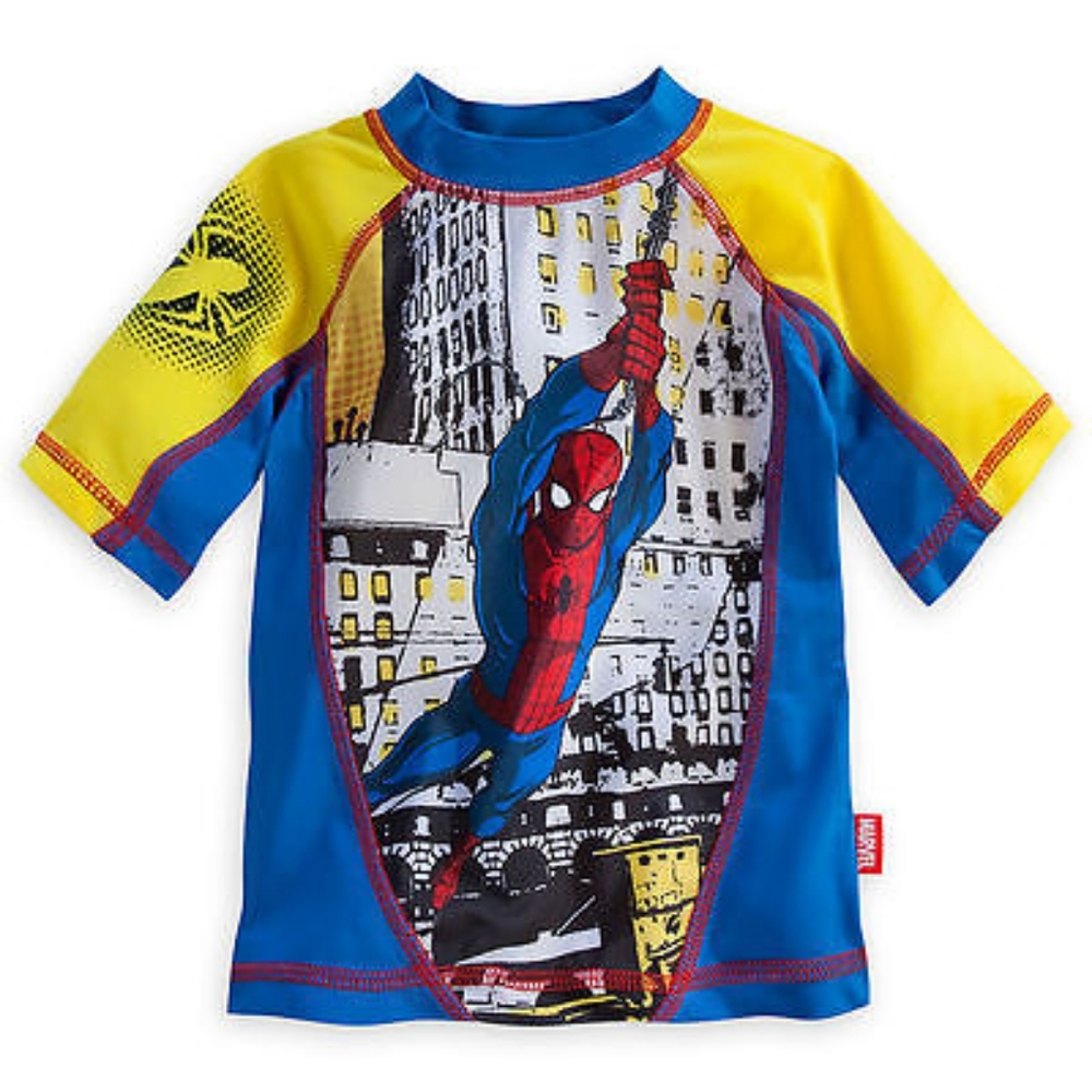 Disney Store Marvel Spiderman Little Boy Swim Rash Guard Size 5/6